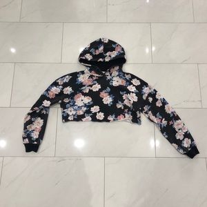 Crop floral hoodie